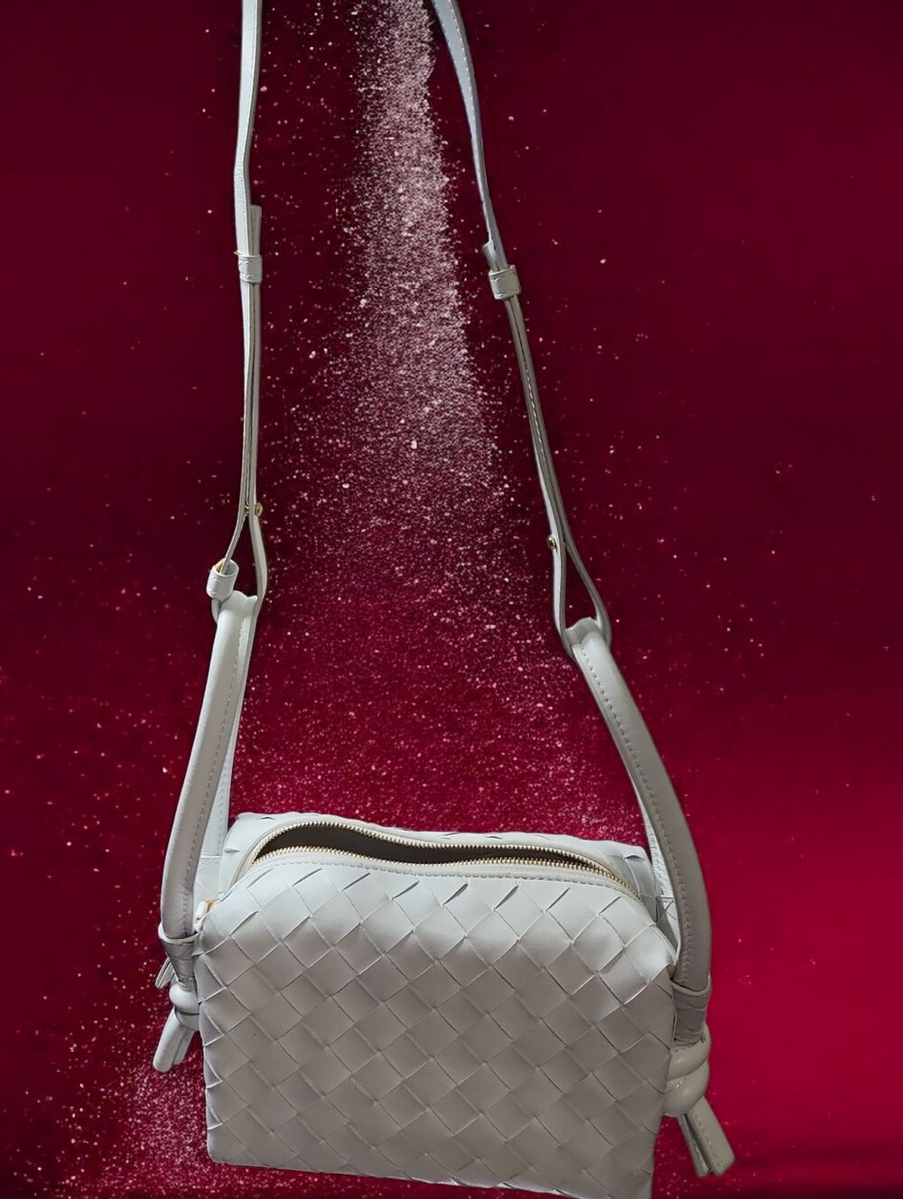 Woven White Shoulder Bag